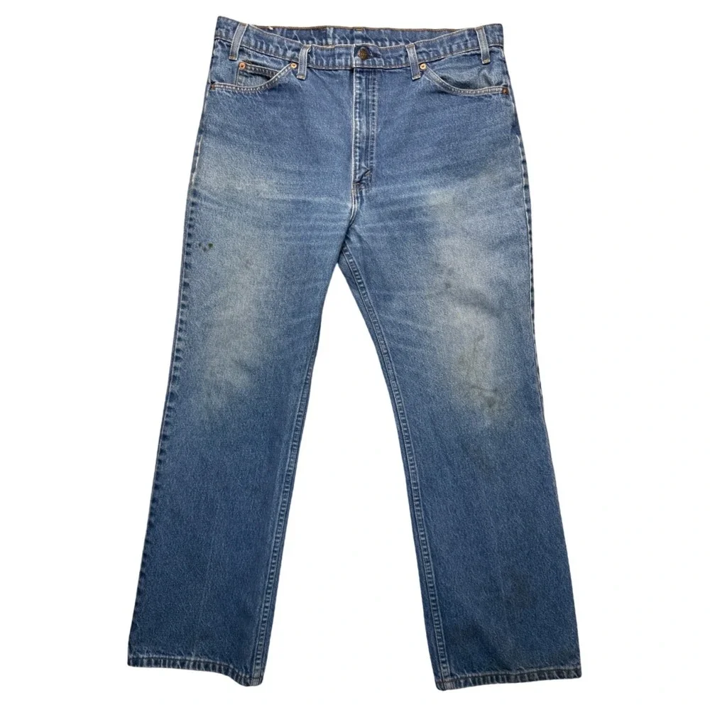 Levis 517 Orange Tab 80s Vintage Jeans Mens 37x30 Blue‎ Worn Bootcut USA Made